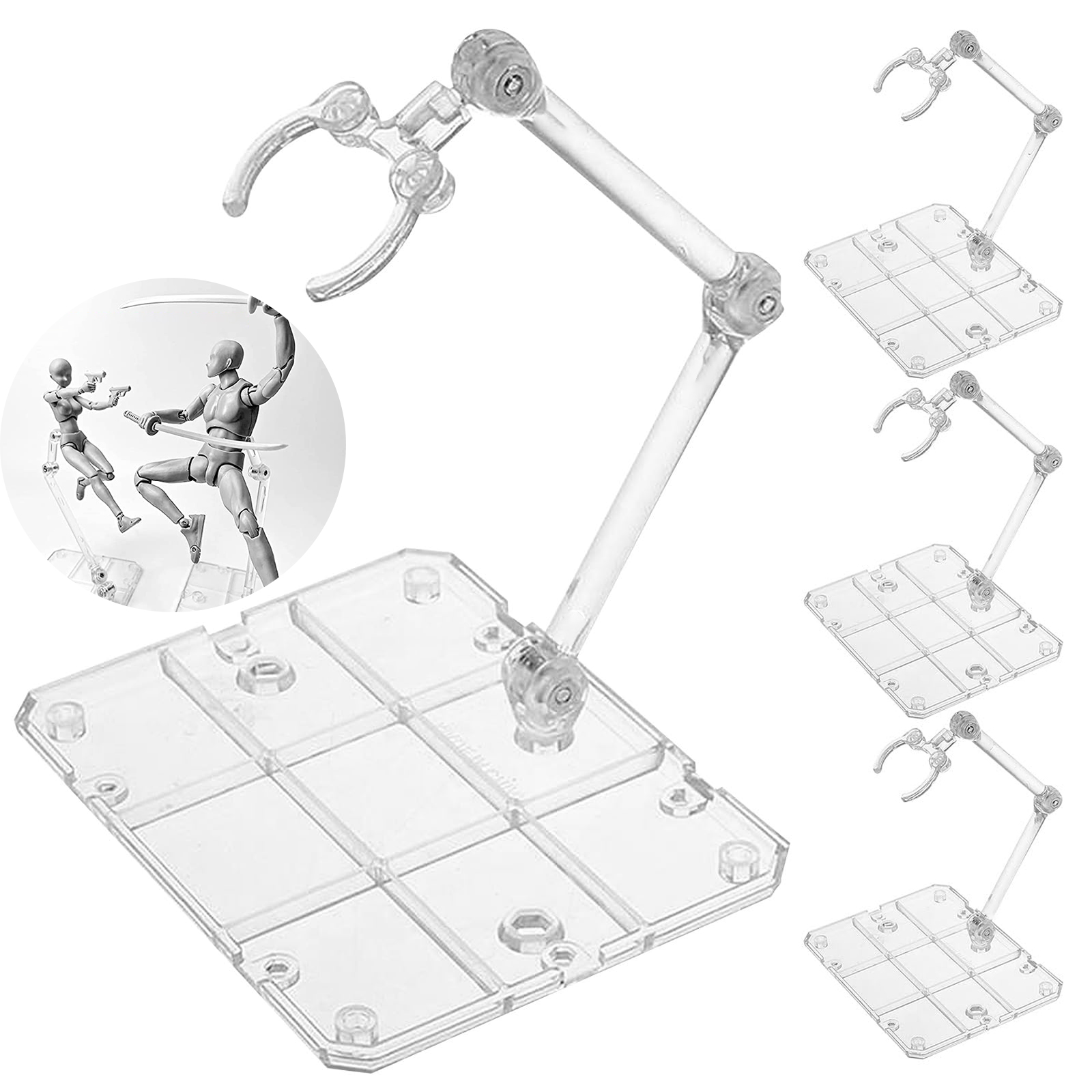 Model Kit Eva - Supporto per action figure trasparente, supporto